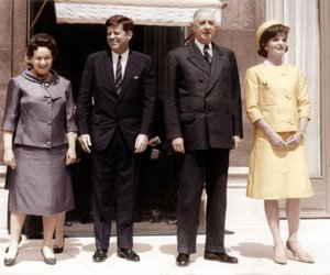 Amerikan Başkanı John Kennedy 31 Mayıs 1961, Eşi Jackie ile Elysee Sarayı